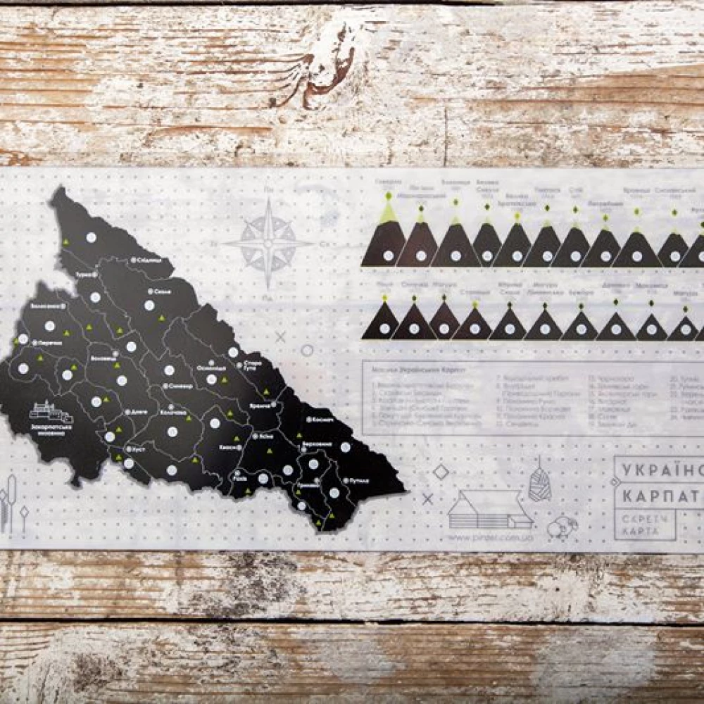 Листівка Pinzel Українські Карпати White зі скретч покриттям