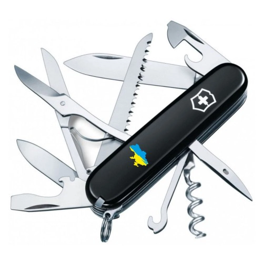 Ніж Victorinox Huntsman Ukraіne 91мм Мапа України син-жовт.