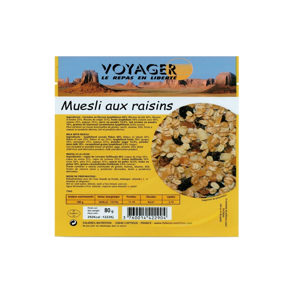 Мюсли Voyager с изюмом 80 г.