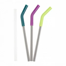Набір сталевих трубочок Klean Kanteen Straw 10 mm 3-Pack Multi Colored