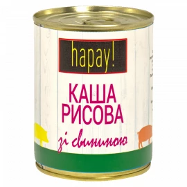 Каша рисовая Hapay со свининой ж/б 340г