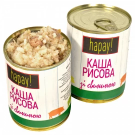 Каша рисовая Hapay со свининой ж/б 340г