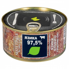 Языки говяжьи Zdorovo в собственном соку ж/б 325 г