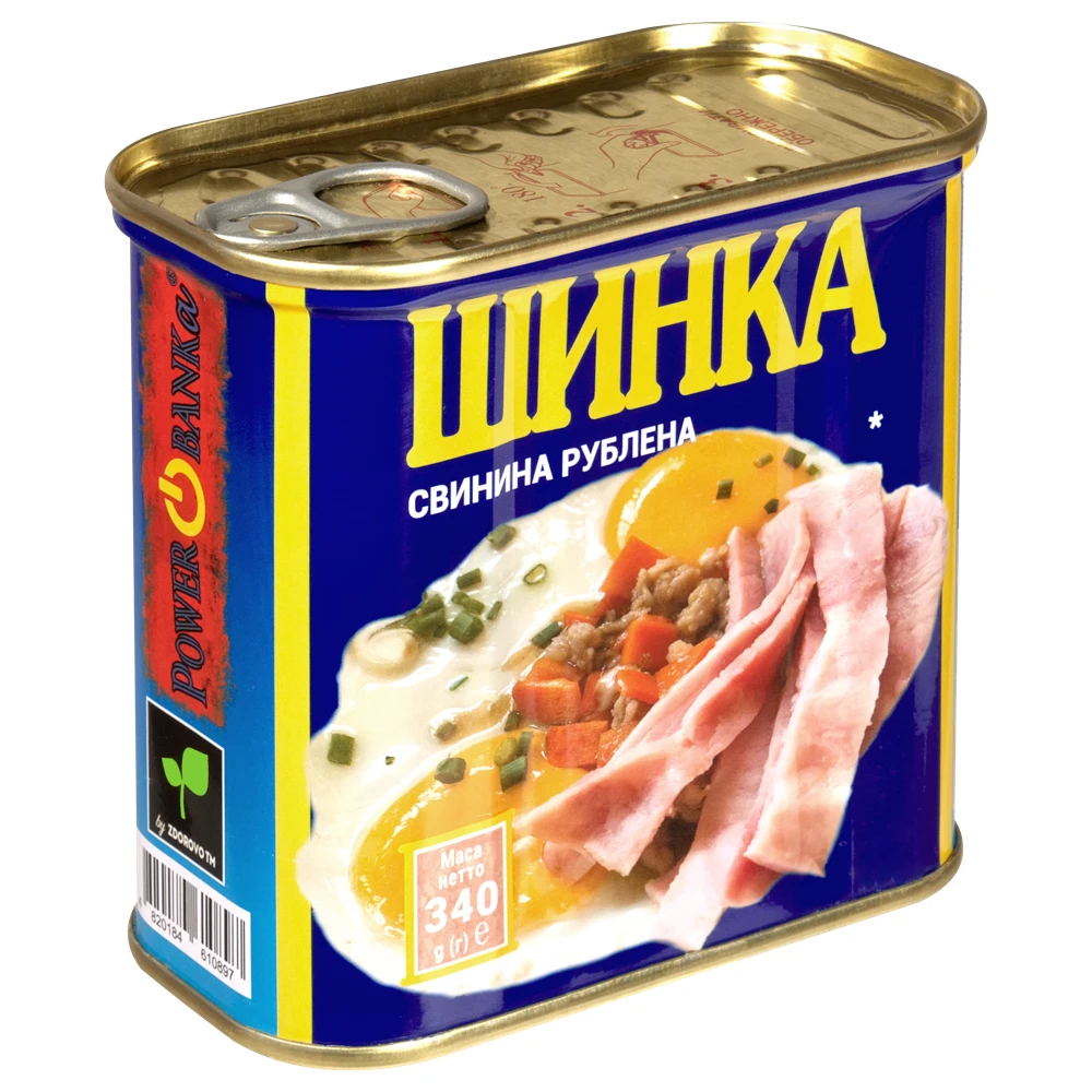 Шинка PowerBANKa Свинина рублена з/б 340г