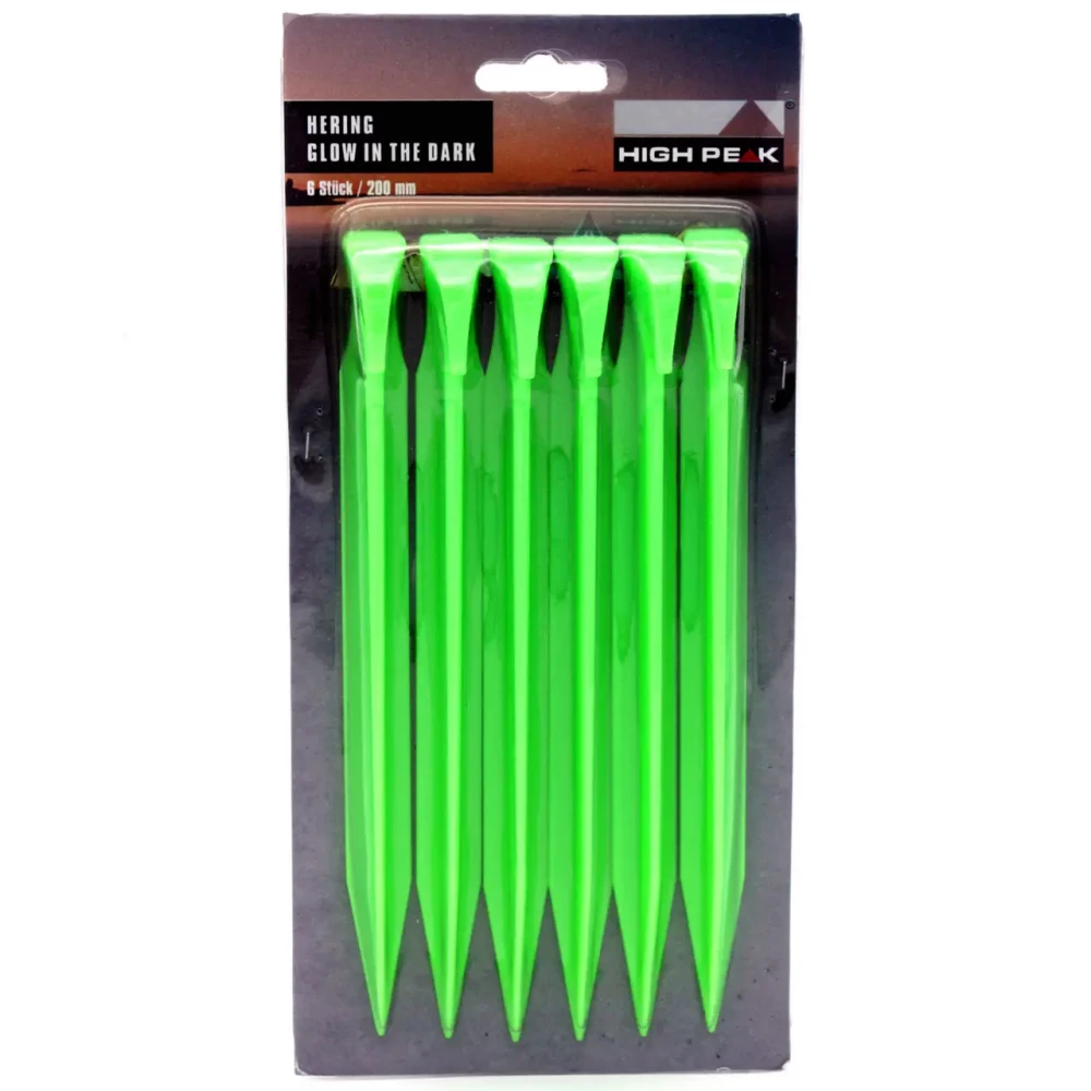 Кілочки для намету High Peak Glow in the Dark ABS Peg 20 см 6 шт