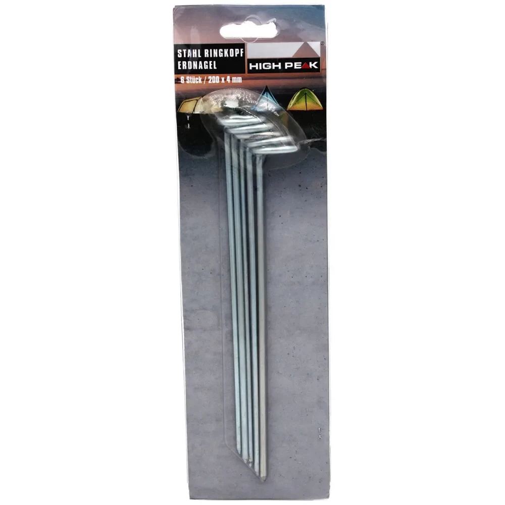 Колышки для палатки High Peak Steel Round Peg 20 см 6 шт