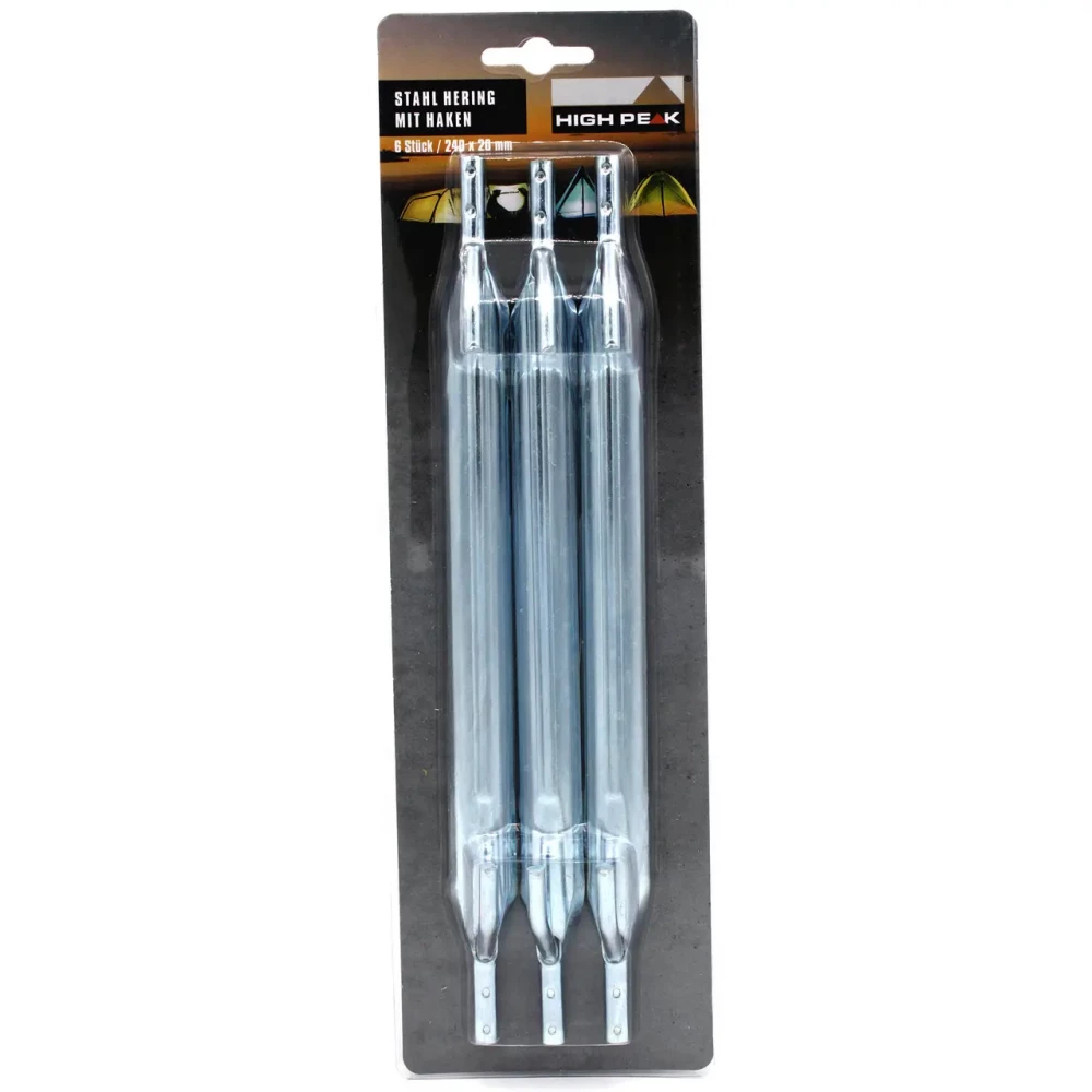 Кілочки для намету High Peak Steel V-Peg with Hook 24 см 6 шт