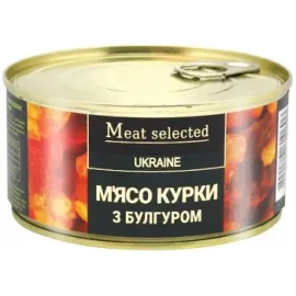 Мясо курицы Meat selected с булгуром ж/б 325г