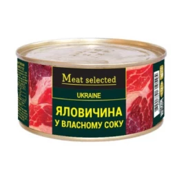 Говядина Meat selected в собственном соку ж/б 325г