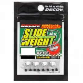 Грузило Decoy DS-12 Slide Weight для силікону 2.5g (4шт/уп)
