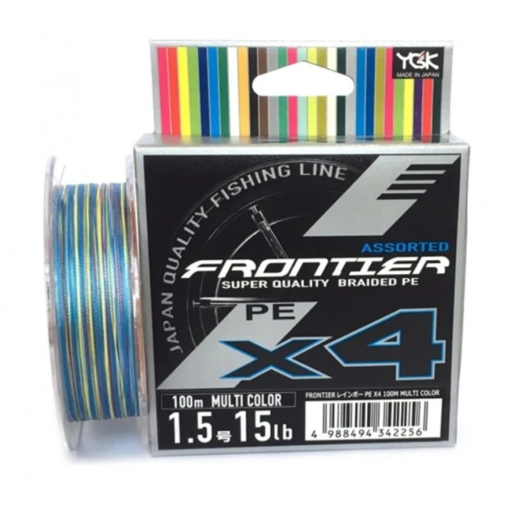Шнур YGK Frontier X4 Assorted Multi Color 100m #1.5/0.205mm 15lb/6.8kg