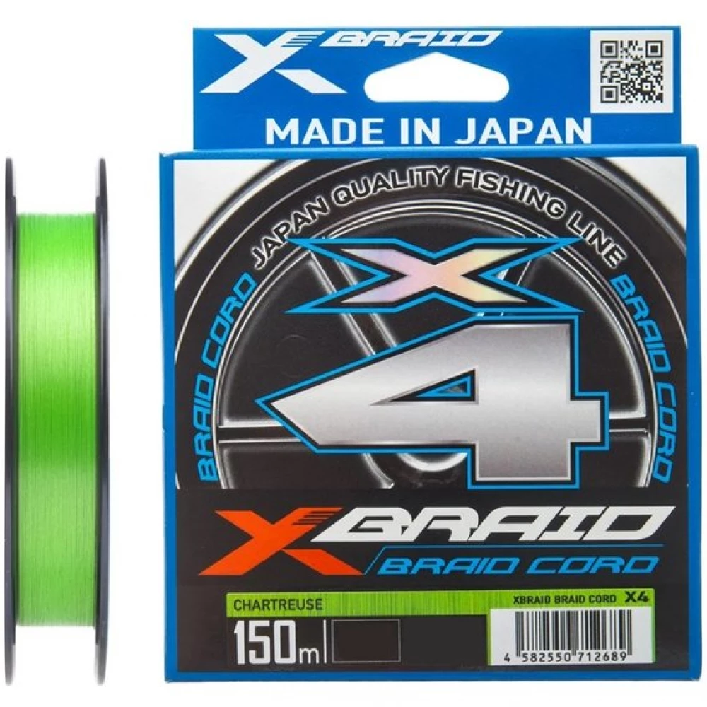Шнур YGK X-Braid Braid Cord X4 150m #0.4/0.104mm 8lb/3.6kg
