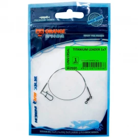Поводок Ukrspin Orange Spinning титан 1x7 24см 10кг(20lb)/0.39мм