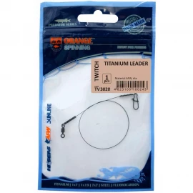 Поводок Ukrspin Orange Spinning титан AFW з вертлюгом 23см 13.6кг(30lb)/0.38мм