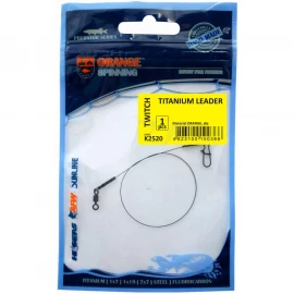 Поводок Ukrspin Orange Spinning титан с вертлюгом 26см 18кг(40lb)/0.4мм