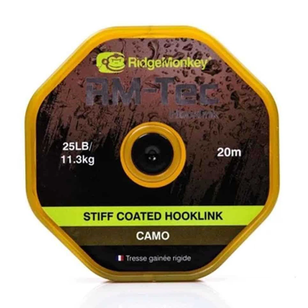 Повідковий матеріал RidgeMonkey RM-Tec Stiff Coated Hooklink Camo 25lb 20м