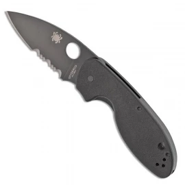 Ніж Spyderco Efficent Black Blade напівсерейтор