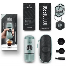 Портативная кофеварка на молотом кофе Wacaco Nanopresso Moss Green с кейсом