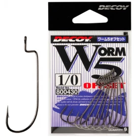 Крючок Decoy Worm5 Offset 01, 9 шт/уп