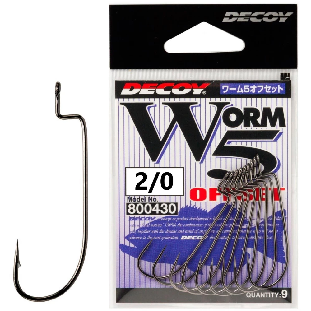 Гачок Decoy Worm5 Offset 02, 9 шт/уп