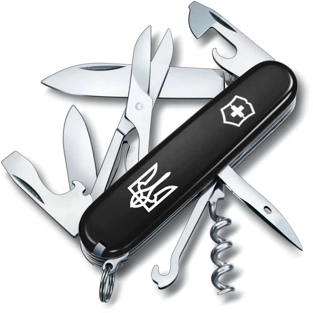 Ніж Victorinox Climber Ukraine 91мм Тризуб біл.