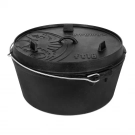 Котелок-жаровня чугунная Petromax Dutch Oven ft 18 плоское дно 16,1 л