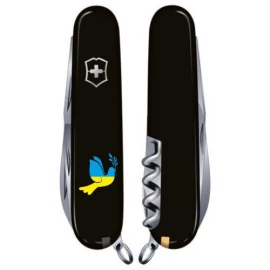 Нож Victorinox Huntsman Ukraine 91мм Голубь мира син-желт.