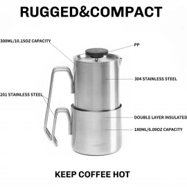 Кавоварка Fire Maple Antarcti Stainless steel press coffee kit