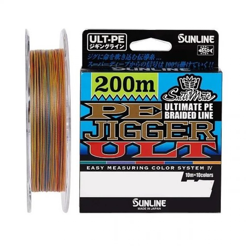 Шнур Sunline PE-Jigger ULT 200m (multicolor) #1.2/0.185mm 20lb/9.2kg