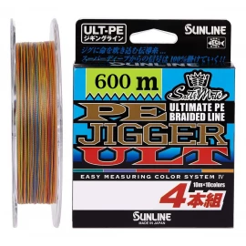 Шнур Sunline PE-Jigger ULT 600m (multicolor) #2.0/0.235mm 35lb/15.5kg