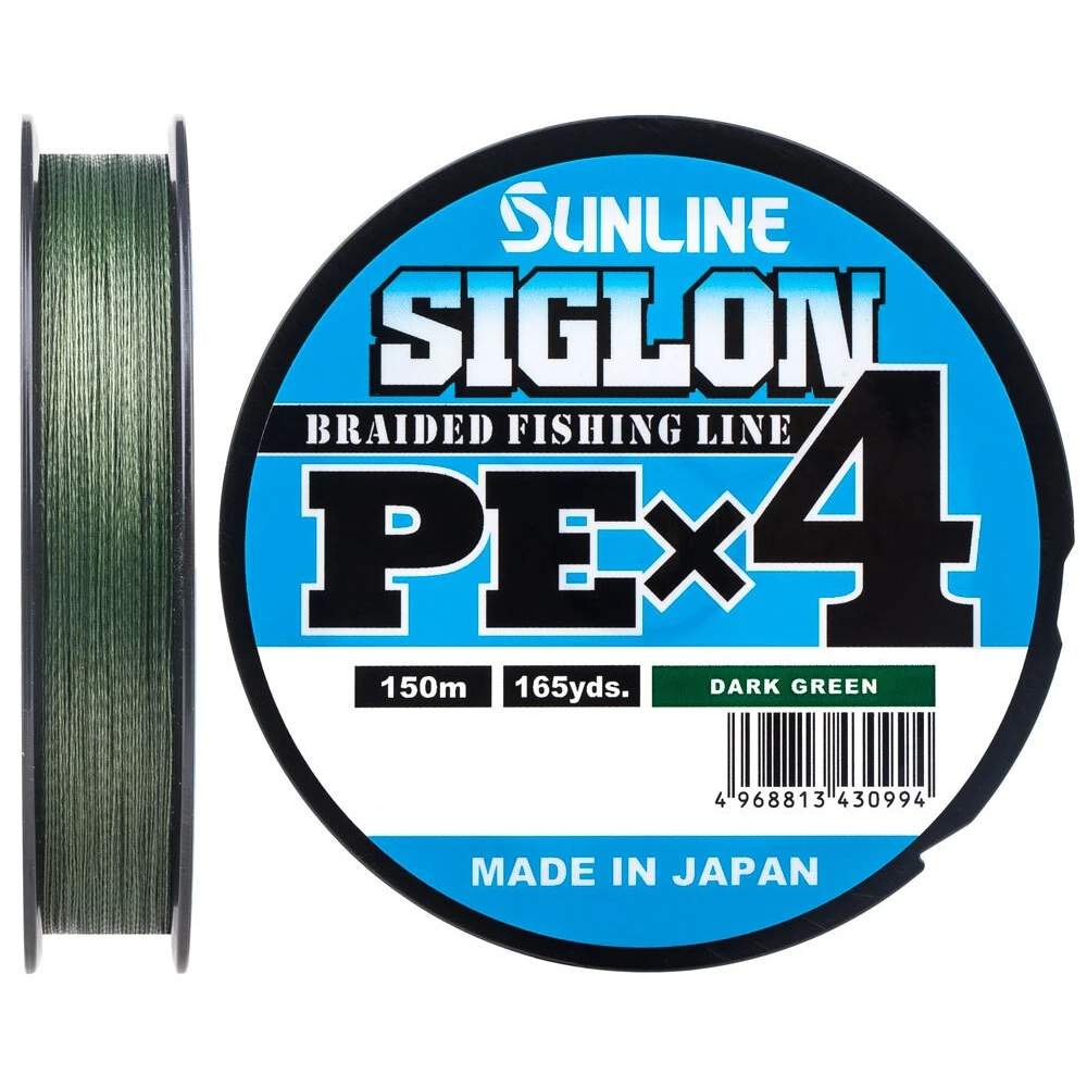 Шнур Sunline Siglon PE н4 150m (темно-зелений.) #0.8/0.153mm 12lb/6.0kg