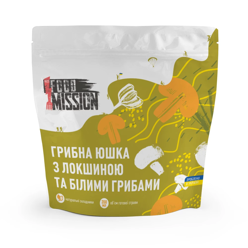 Грибна юшка Food Mission з локшиною та білими грибами