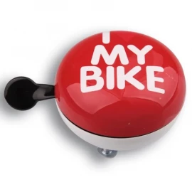 Звонок Green Cycle GBL-458 I love my bike, 80мм 