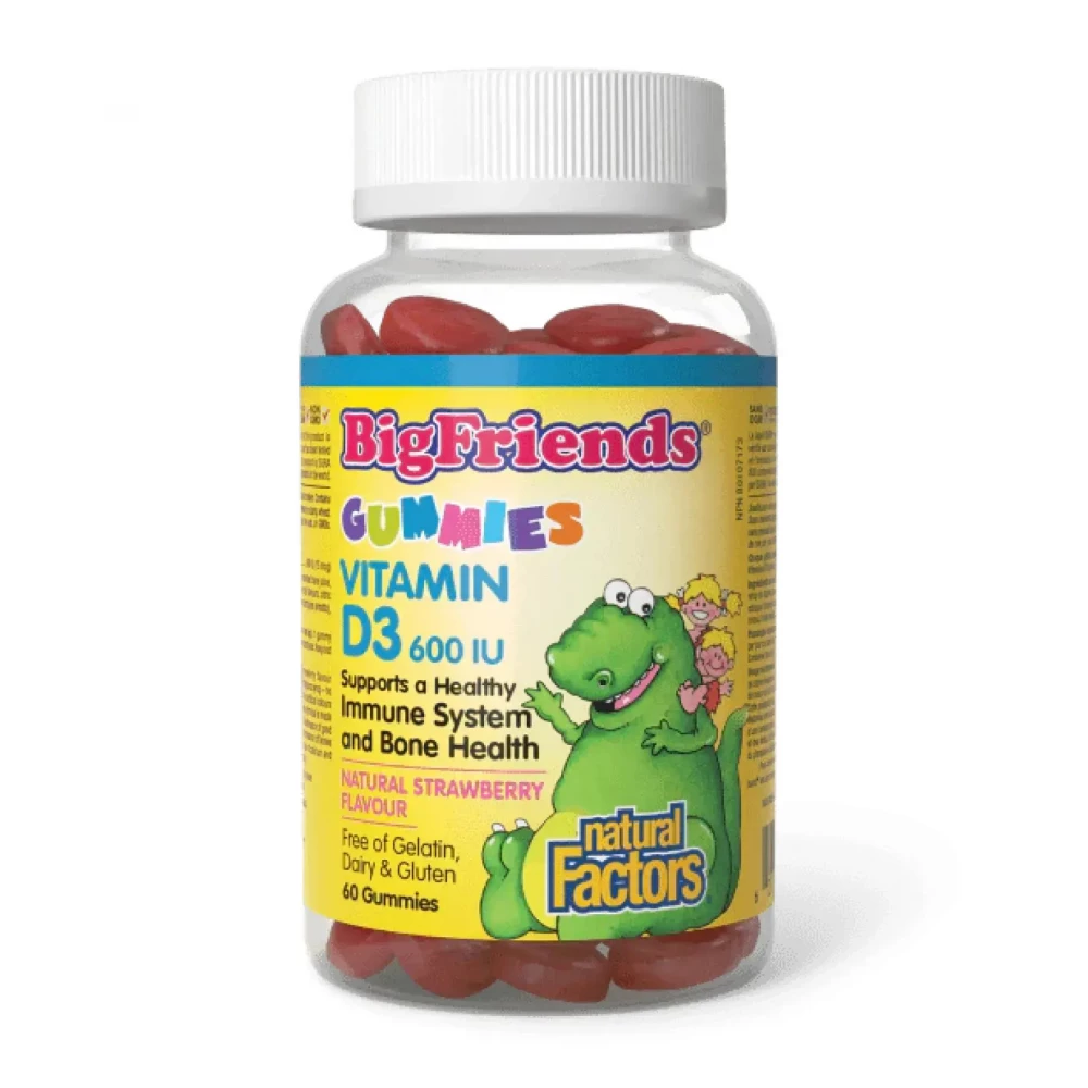 Вітамін D3 Natural Factors BigFriends Vitamin D3 Gummies 600 IU - 60 gummies