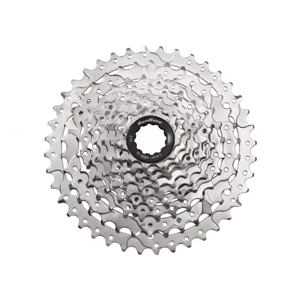 Кассета Sun Race инд.9-k 11-40T MTB M990 алюминиевый паук, Nickel