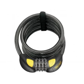 Замок Onguard Doberman GLO кодовий на 4 цифри с LED-підсвічуванням, спіральний трос 185см х 12мм