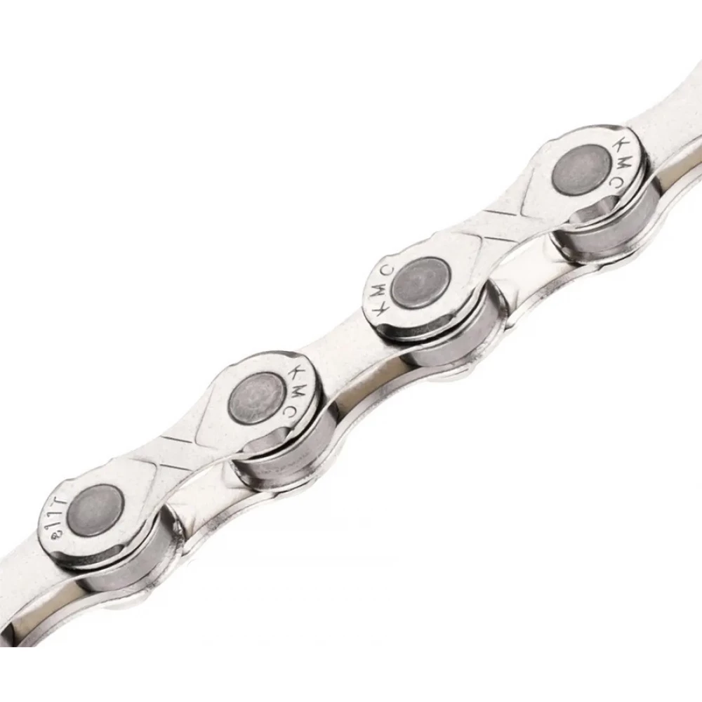 Ланцюг KMC e11 Silver 11 швидкостей 122 ланки срібний + замок