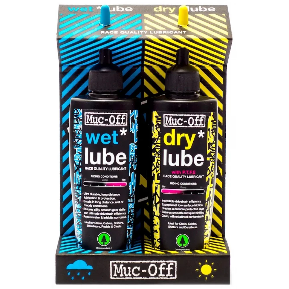 Набір з двох ланцюгових мастил Muc-Off Dry+Wet 120 мл