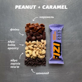 Батончики шоколадні FIZI Chocolate Bar - 10х45g Peanut-Caramel