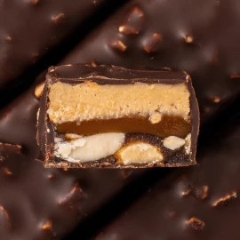 Батончики шоколадні FIZI Chocolate Bar - 10х45g Peanut-Caramel