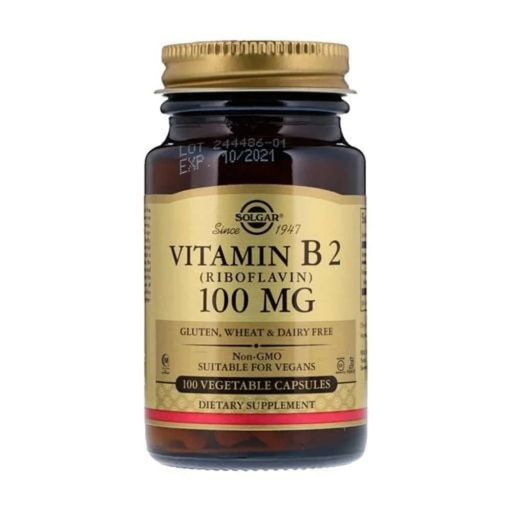 Вітаміни Solgar Vitamin B2 100 mg (Riboflavin) - 100 Vcaps