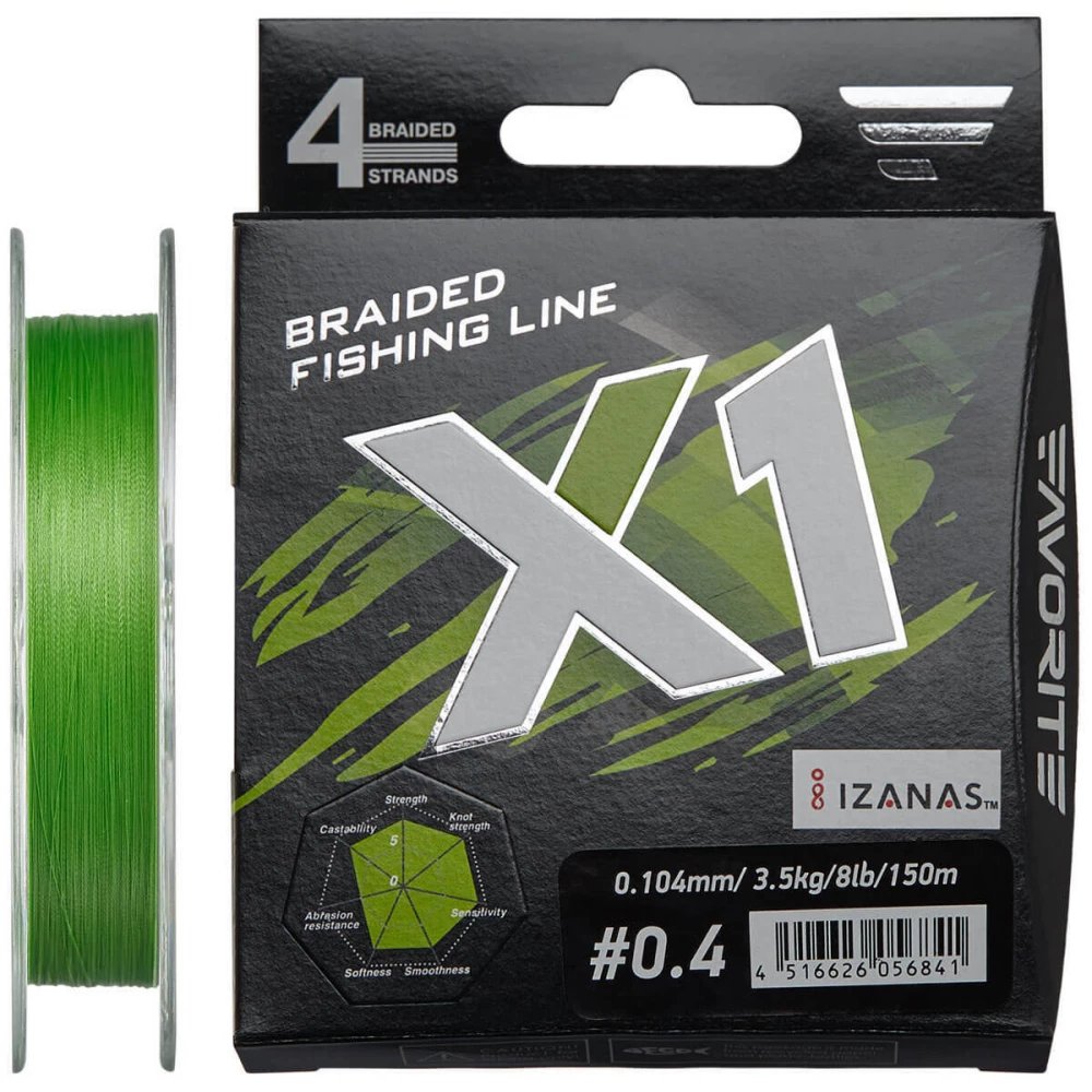 Шнур Favorite X1 PE 4x 150m #0.3/0.090mm 6lb/2.9kg