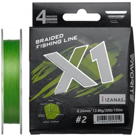 Шнур Favorite X1 PE 4x 150m #2.0/0.240mm 30lb/13.8kg
