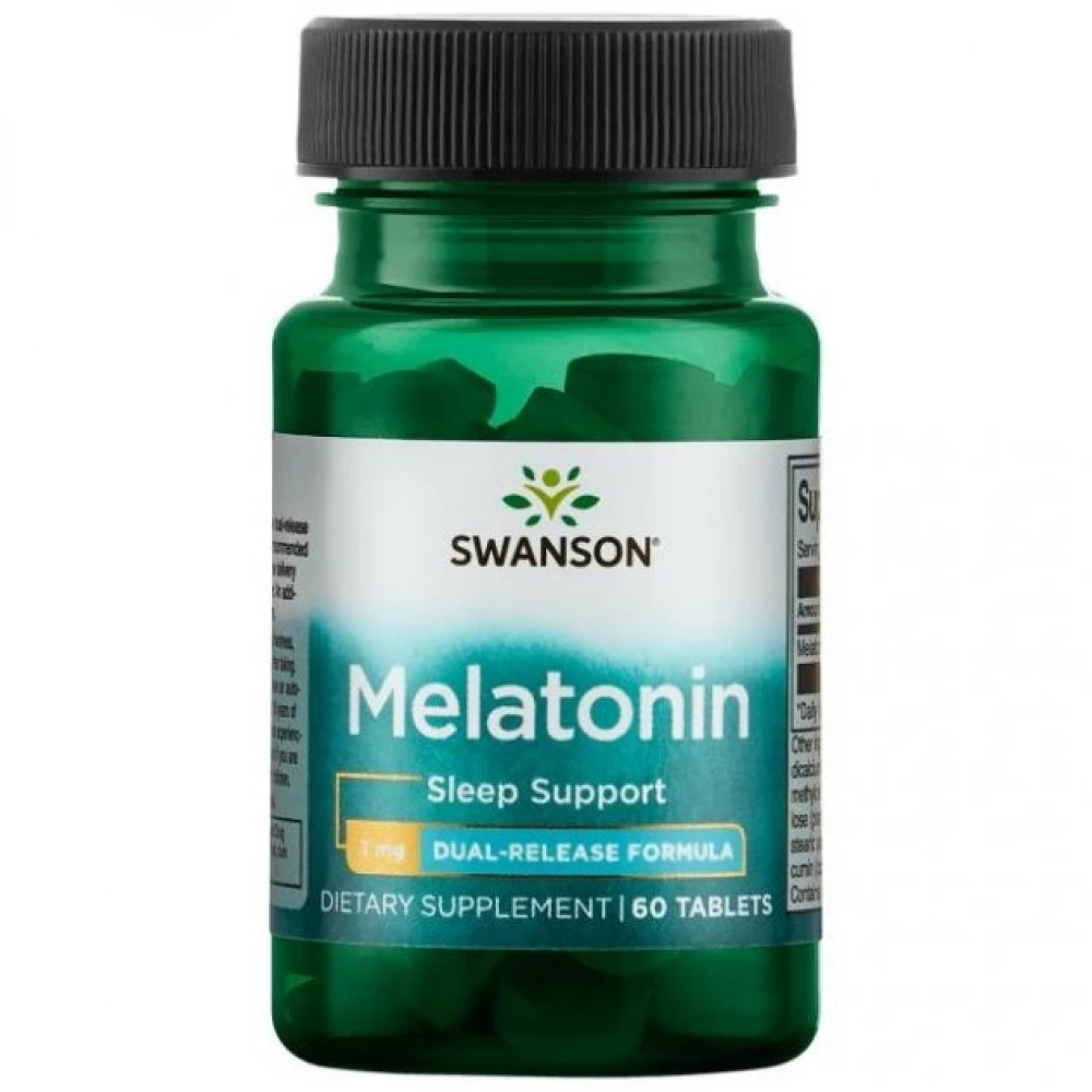 Мелатонін Swanson Melatonin-Dual-Release 3mg - 60tabs