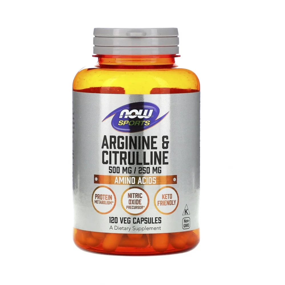Аргінін та Цитрулін Now Foods Arginine 500mg Citruline 250mg - 120 vcaps