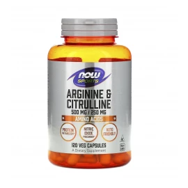 Аргинин и Цитрулин Now Foods Arginine 500mg Citruline 250mg - 120 vcaps