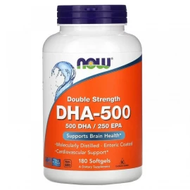 Докозагексаєнова кислота Now Foods DHA 500mg - 180 sgels