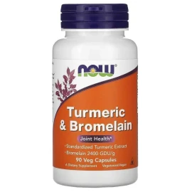 Куркума та Бромелаїн Now Foods Turmeric & Bromelain - 90 vcaps