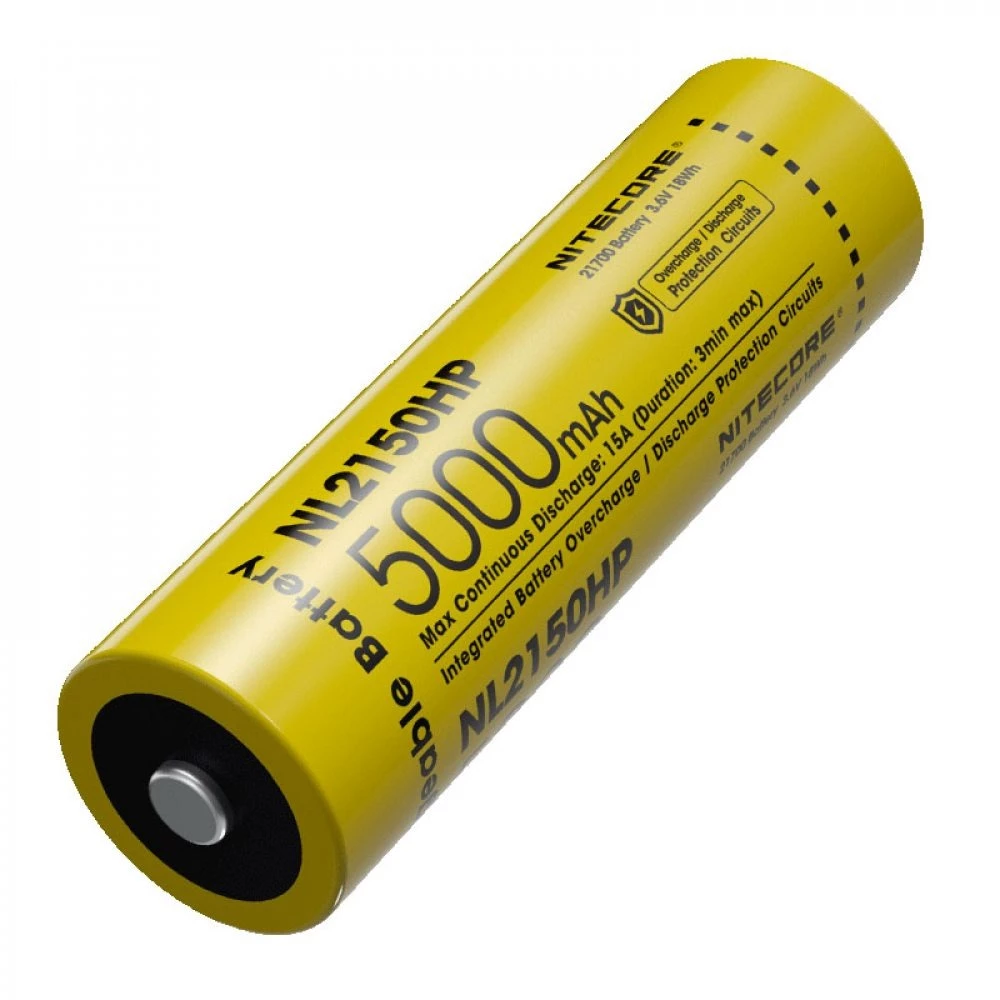Аккумулятор литиевый Li-Ion 21700 Nitecore NL2150HP 3,6В (5000 mAh)