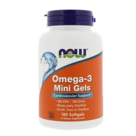 Добавка Now Foods Omega-3 Mini Gels 500 mg - 180 sgels